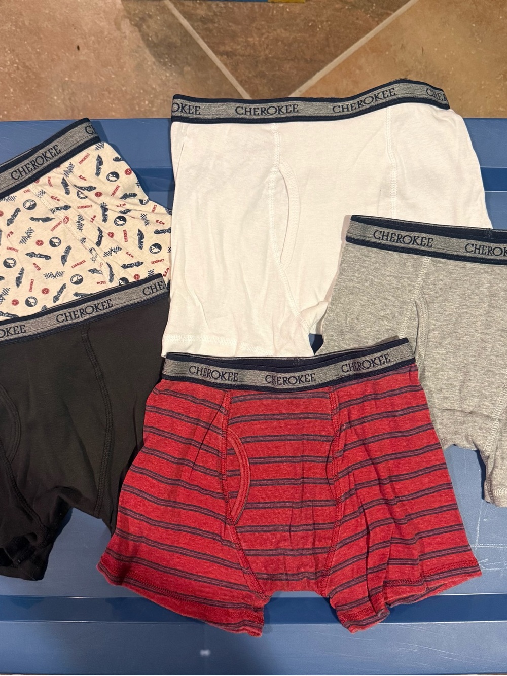 Cherokee Boys 5-Pack Cotton Boxer Briefs - Red, White, Gray, Black, Patterned